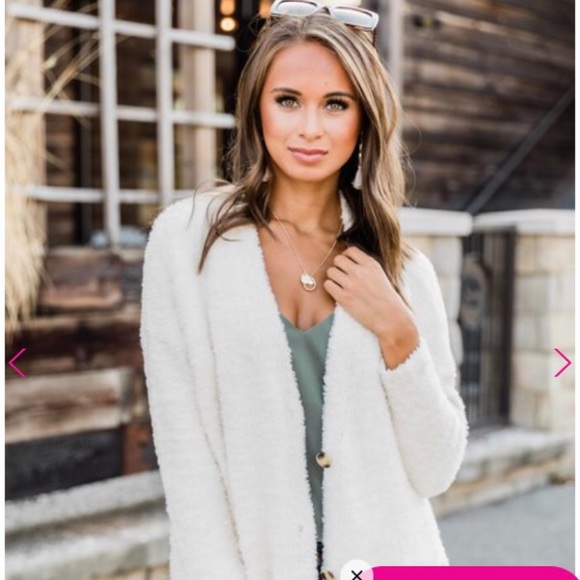 cozy white cardigan